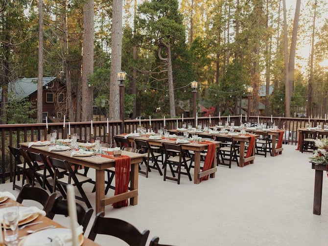 Outdoor event setup in Yosemite